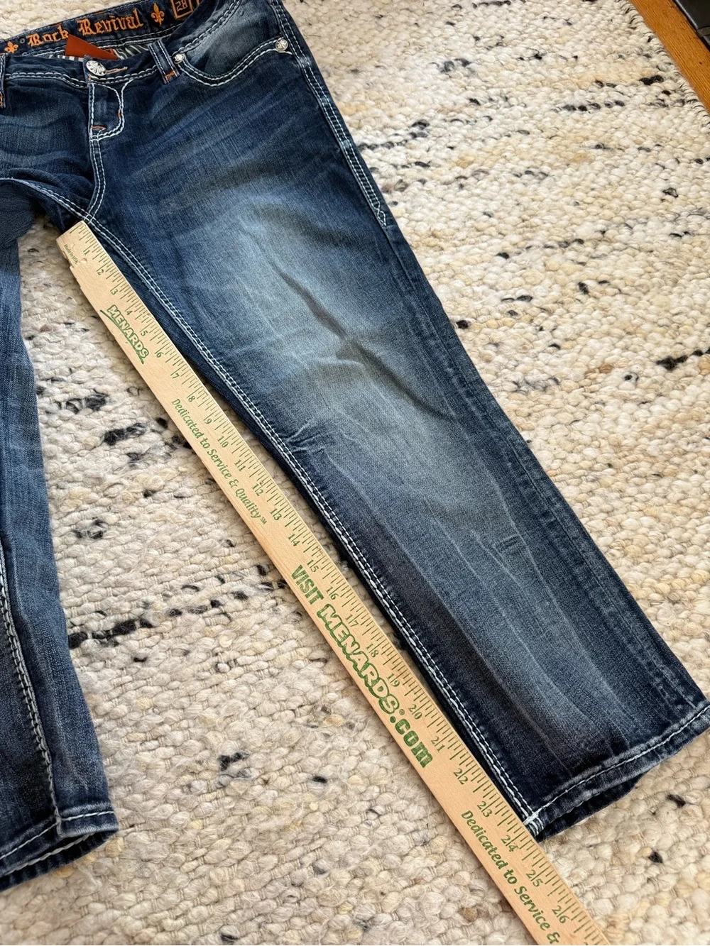 Rock Revival Delara Dark Blue Curvy Crop Jeans 28 - Picture 11 of 11